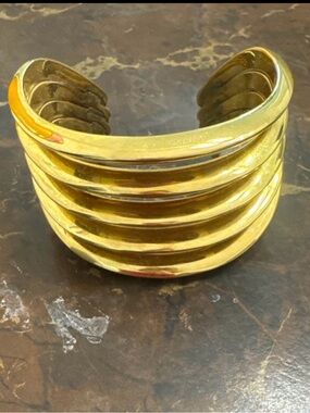 Michael Kors Shiny Gold Layered Cuff Bracelet